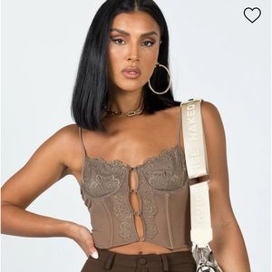 Princess Polly Lerina Top Mushroom Corset Beige